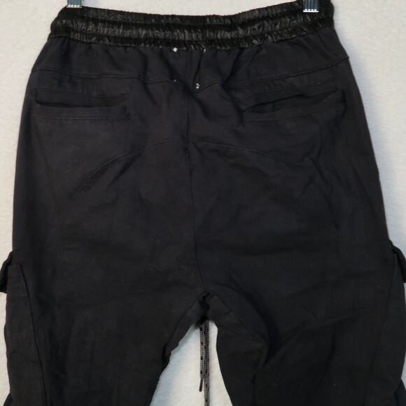 Richie Le Men's Cotton Blend Tapered Slim Cargo Pants Black Small Gorpcore - Picture 10 of 11